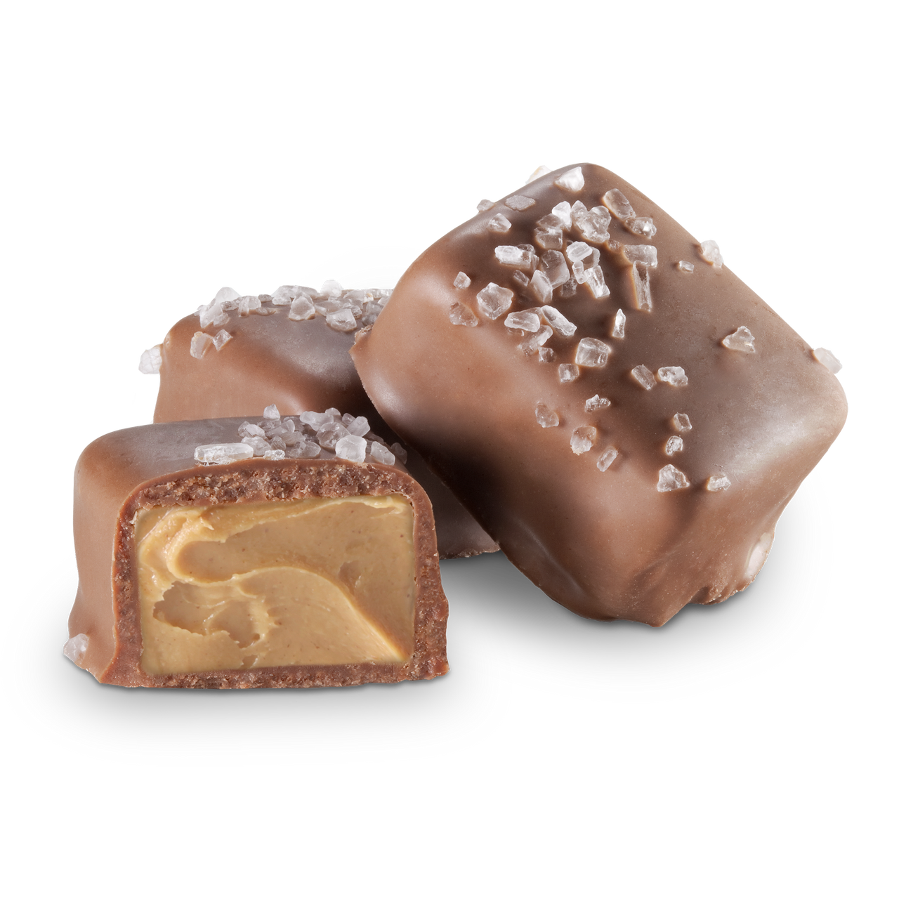 Milk Chocolate Peanut Butter Meltaways with Sea Salt