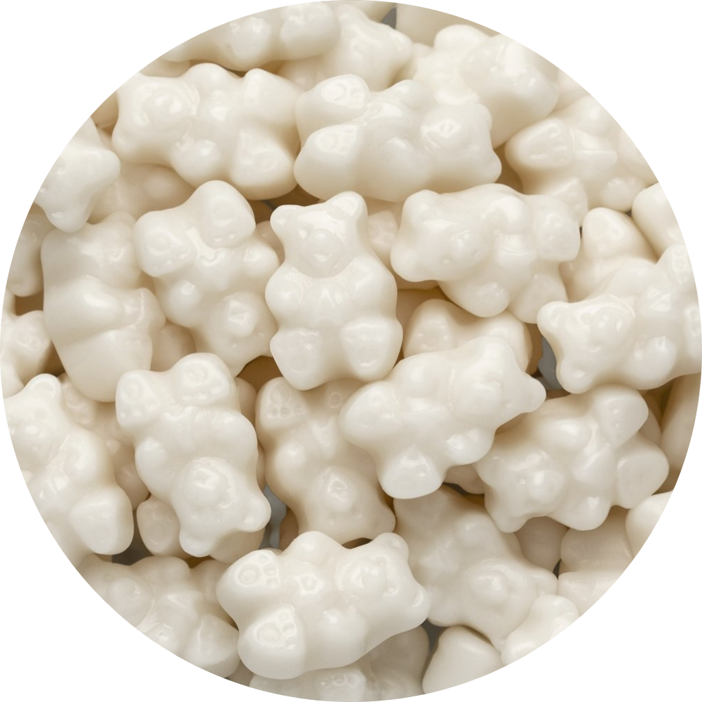 White Strawberry Banana Gummi Bears – Creamy & Fruity Treats